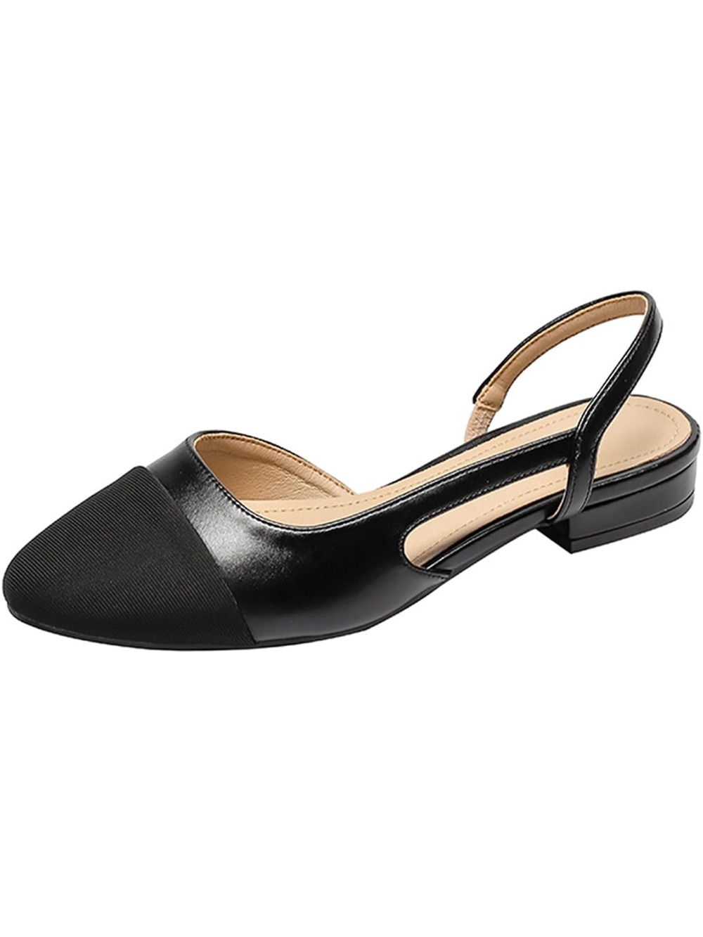 Black Women's Pointed Slingback Flats